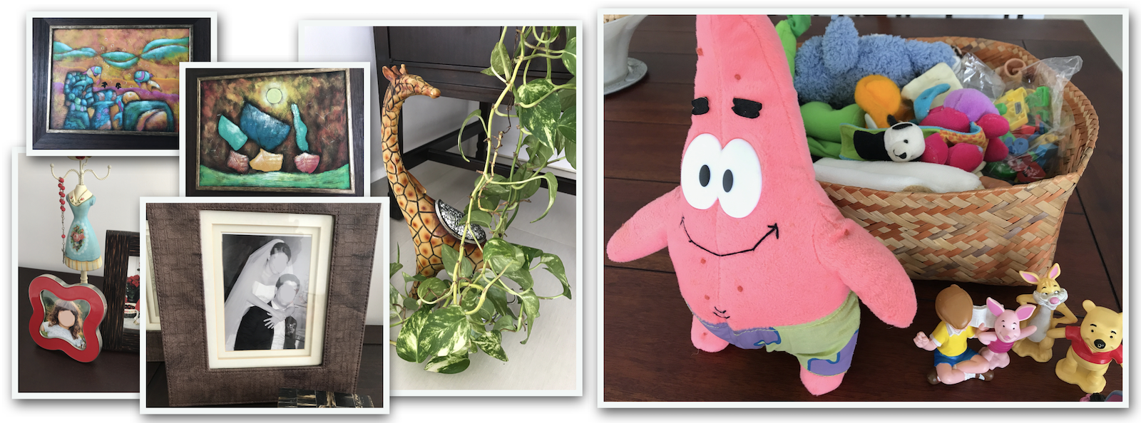 Household objects used during a bilingual naming game played between Emma and her grandparents during video calls